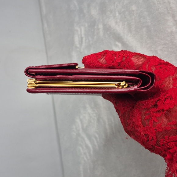 Givenchy Tri-Fold Kisslock Red Leather Wallet - Picture 11 of 17